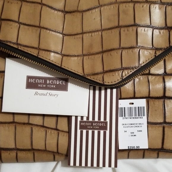 Henri Bendel Convertible Clutch Crocodile print - Picture 2 of 8